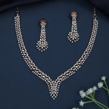 Petal Trail Necklace with Cascading Floral Detailing