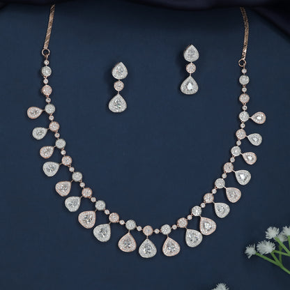 Teardrop Garland Necklace with Graduated Drop Borders