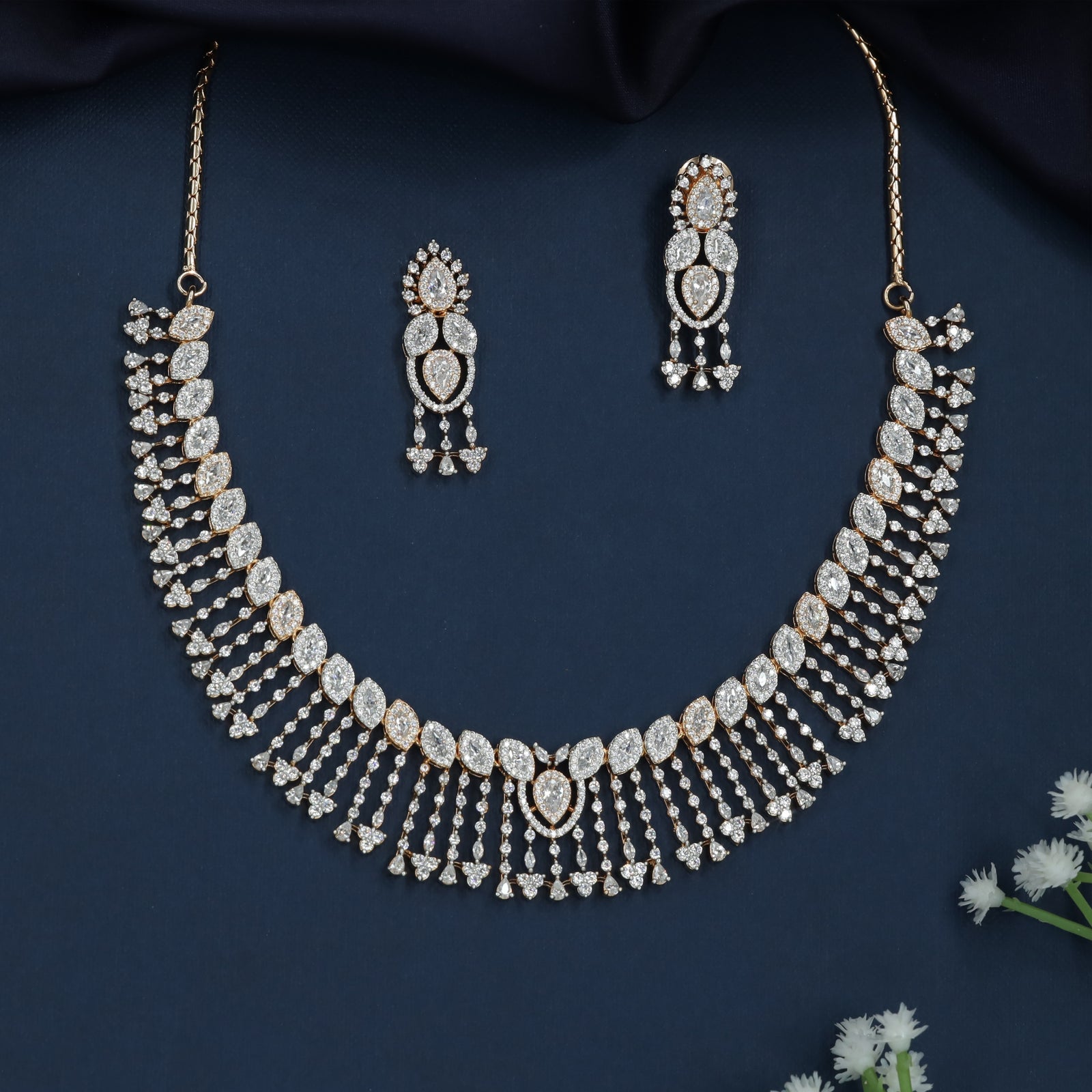 Celestial Leaf GJ Necklace with Layered Fringe Borders