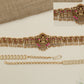 Pendant Shrine Antique Waist Belt with Lakshmi Center and Fringe Drops