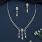 Royal Vine Drop Rhodium Necklace with Floral Centre Pendant