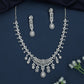 Luxury Vine Border Rhodium Necklace with Graduated Pendant Ends