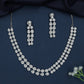 Grand Twin Border Rhodium Necklace with Decorative Curve Detailing