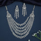 Celestial Swing Border Rhodium Necklace with Decorative Drape Detailing