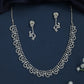 Marquise Swirl Flow Rhodium Necklace with Compact Leaf Placement