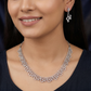 Marquise Swirl Flow Rhodium Necklace with Compact Leaf Placement