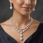 Woven Drop Rose Gold Necklace with Rounded Pendant Formation