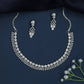 Classic Garland Flow Rhodium Necklace with Tapered Border Placement