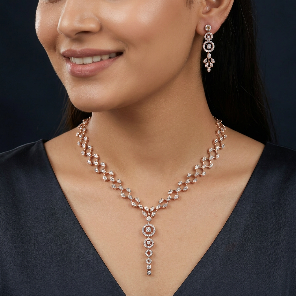 Graceful Chain Flow Necklace with Layered Circular Pendant Styling