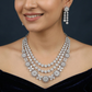 Classic Flower Border Necklace with Layered Disc Arrangement