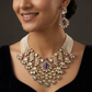 Decorative Peacock Curve Kundan Necklace with Centre Pendant Layout