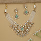Decorative Peacock Curve Kundan Necklace with Centre Pendant Layout