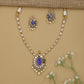 Peacock Pendant Kundan Necklace with Oval Border Styling