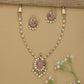 Peacock Pendant Kundan Necklace with Oval Border Styling