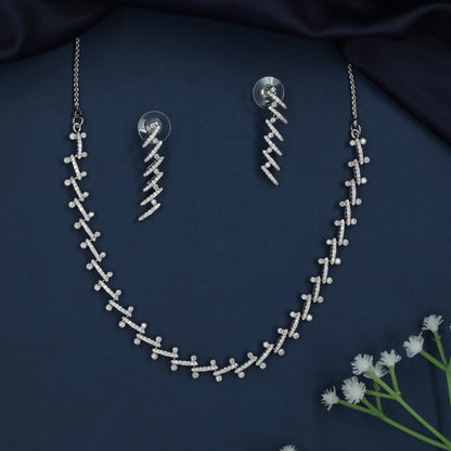 Branch Line Necklace with Zigzag Drop Styling