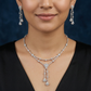 Intricate Linear Garland Necklace with Dangling Pendant Detailing