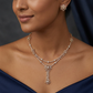 Snowflake Drop Necklace with Dual Line Border Styling