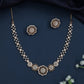 Floral Chain Necklace with Repeating Circular Connector Work