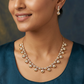 Golden Bead GJ Necklace with Alternating Border Styling