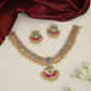 Grand Peacock Jadau Necklace with Hanging Pearl Drops