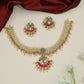 Grand Peacock Jadau Necklace with Hanging Pearl Drops