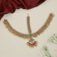 Royal Bridal Jadau Headset with Crescent Pendant Design