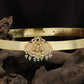 Floral Mesh Antique Dabu with Lakshmi Crest and Hanging Drops