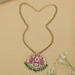 Jadau Chain with Pendant featuring Structured Stone Border Work