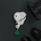 Decorative Elephant Victorian Brooch with Suspended Drop Formation