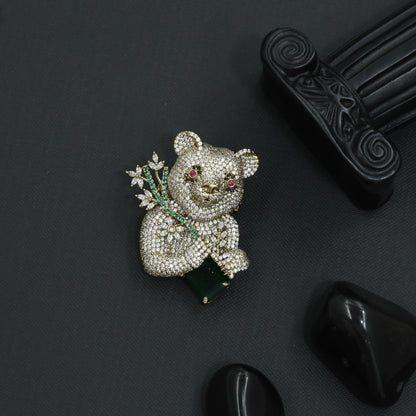 Premium Teddy Victorian Brooch with Rounded Ear Styling