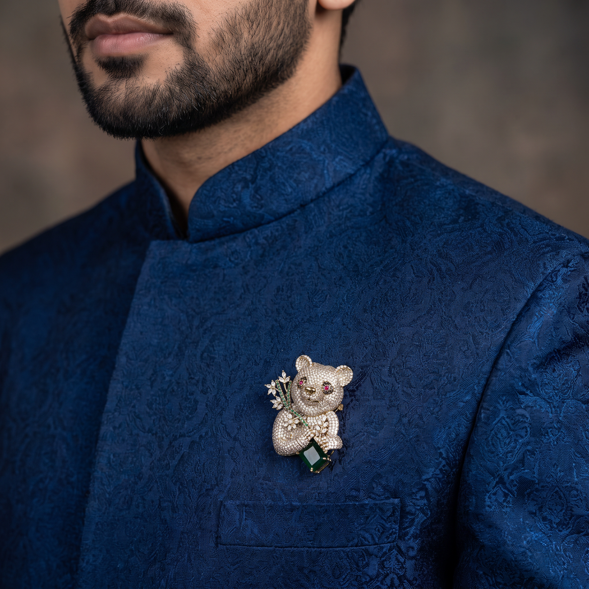 Premium Teddy Victorian Brooch with Rounded Ear Styling