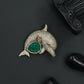 Royal Dolphin Brooch with Curved Fin Detailing