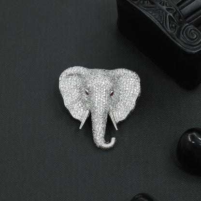Signature Tusker Brooch with Ornamental Contour Detailing
