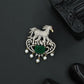 Luxury Horse Brooch with Ornamental Scroll Framework