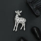 Royal Deer Brooch with Standing Silhouette Detailing