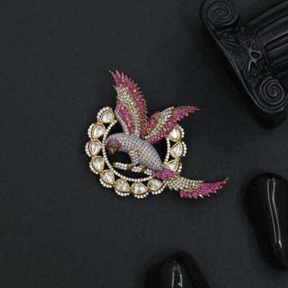Classic Parrot Victorian Brooch with Ornamental Frame Styling