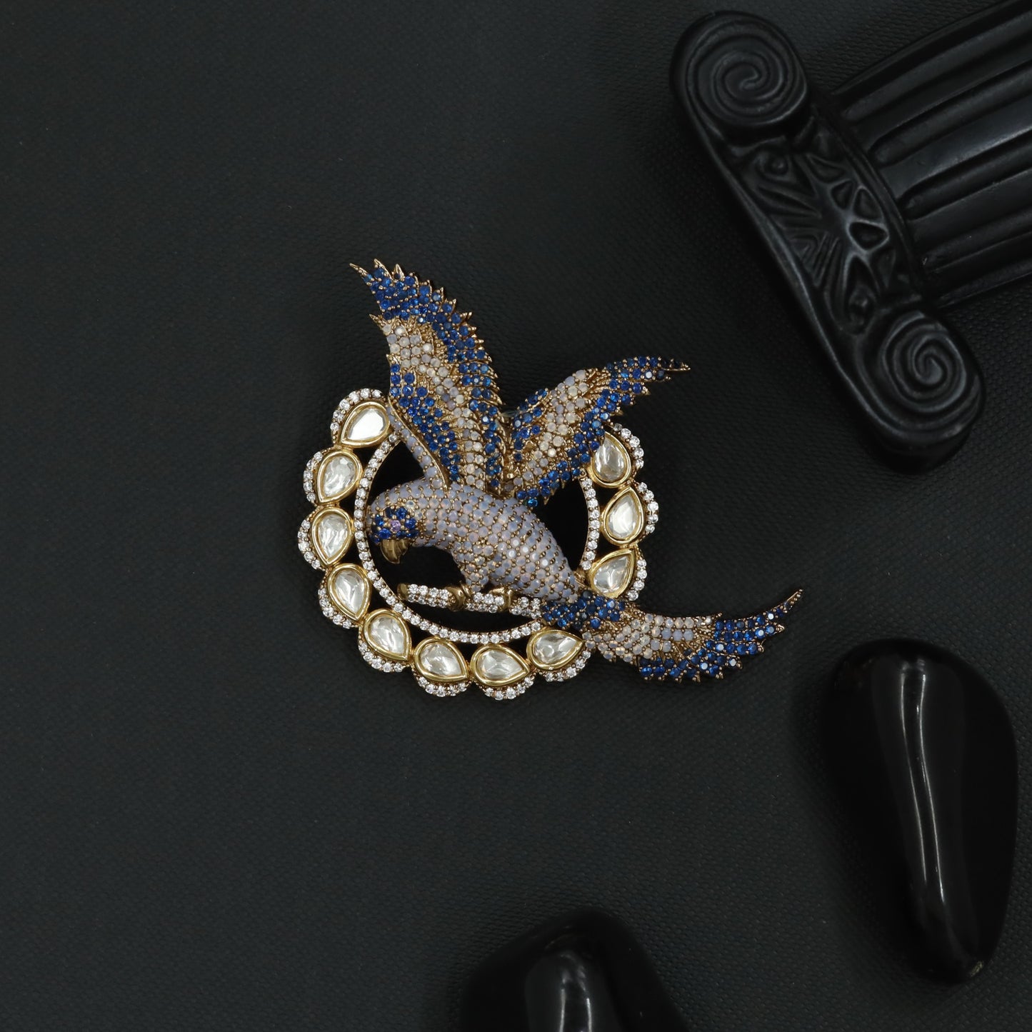 Classic Parrot Victorian Brooch with Ornamental Frame Styling
