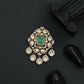 Cushion Center Victorian Brooch with Floral Cluster Border