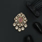 Cushion Center Victorian Brooch with Floral Cluster Border