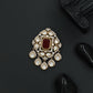 Cushion Center Victorian Brooch with Floral Cluster Border