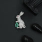 Aurora Bunny Brooch with Sculpted Curves and Crystal Detailing