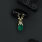 Stag Crest Brooch with Antler Silhouette and Faceted Drop Center