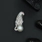Crystal Panther Brooch with Decorative Pearl Foundation and PavÃ© Work