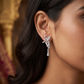 Bouquet Twist Studs with Hanging Tassel Accents