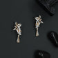 Aerial Twist Stud with Hanging Tassel Accent