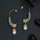 Avenue Bloom Earcuff with Hanging Pearl Drop