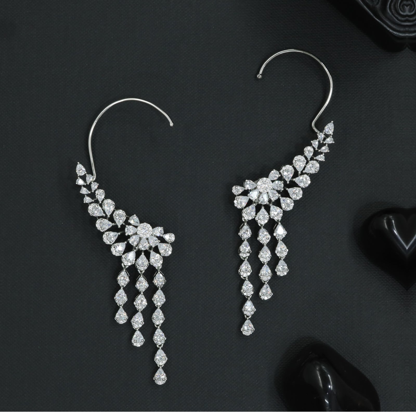 Celestial Sweep Earcuff with Triple Hanging Trails