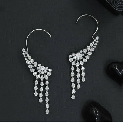 Celestial Sweep Earcuff with Triple Hanging Trails