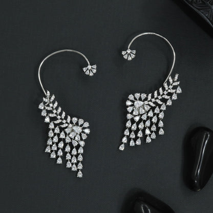 Jewel Wing Earcuff with Flowing Cluster Layout