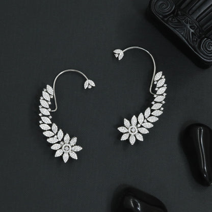 Decorative Garland Earcuff with Sculpted Botanical Layout